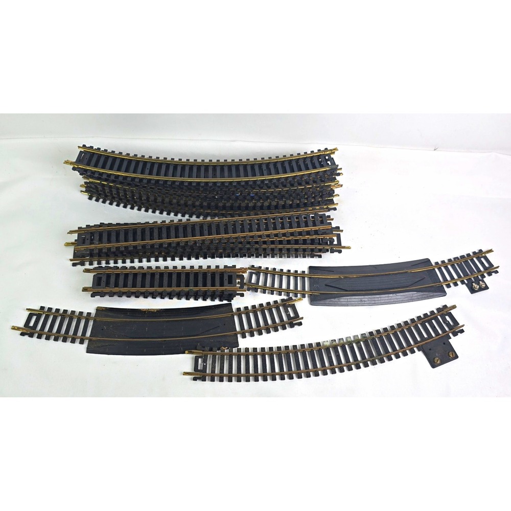 HO Track Lot Curved & Straight Brass Rail Mixed Brand 1966 26 piece